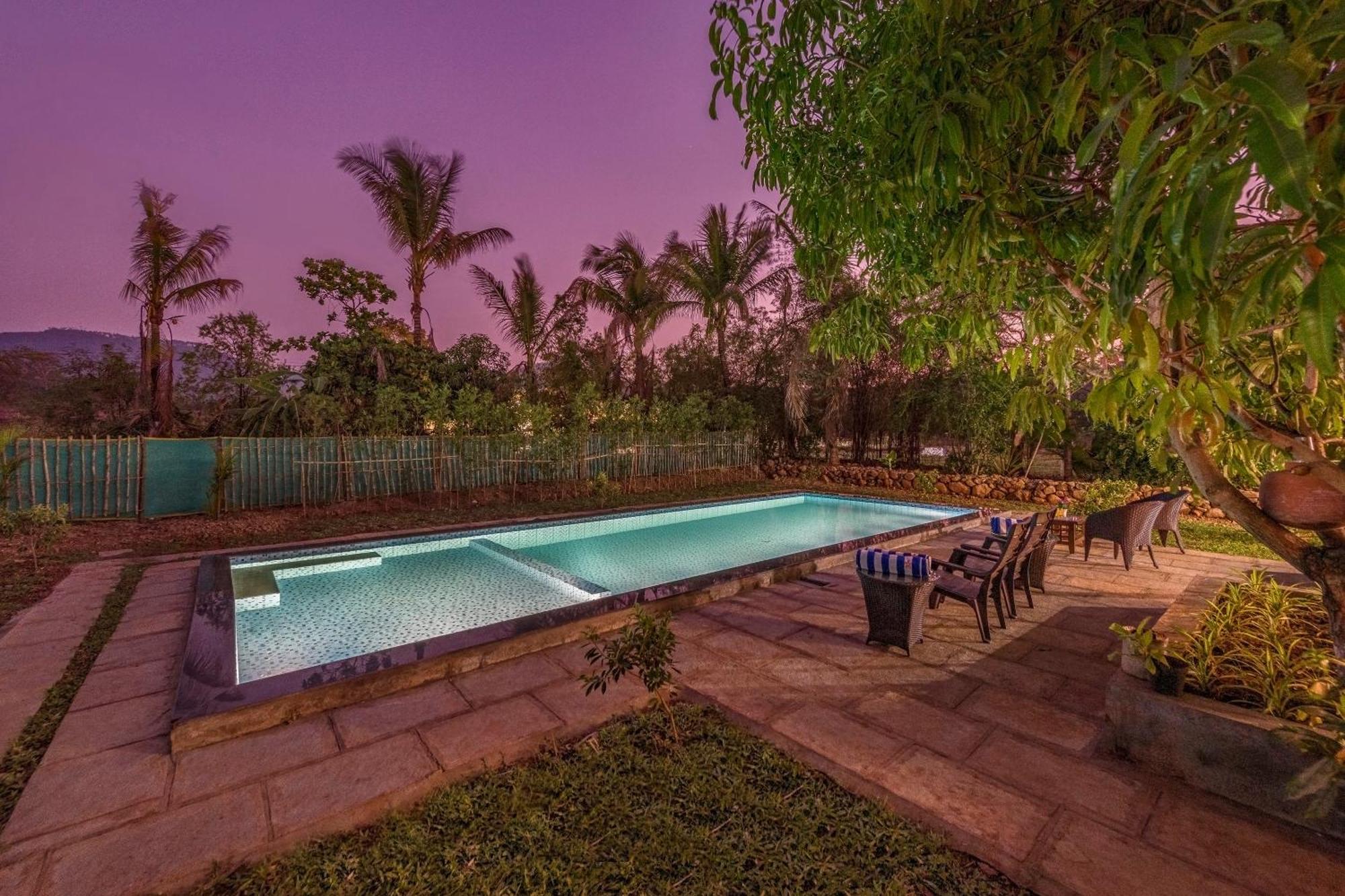 Saffronstays Lakeview Nivara - Farm Stay Villa With Private Pool Near Pune Bagian luar foto